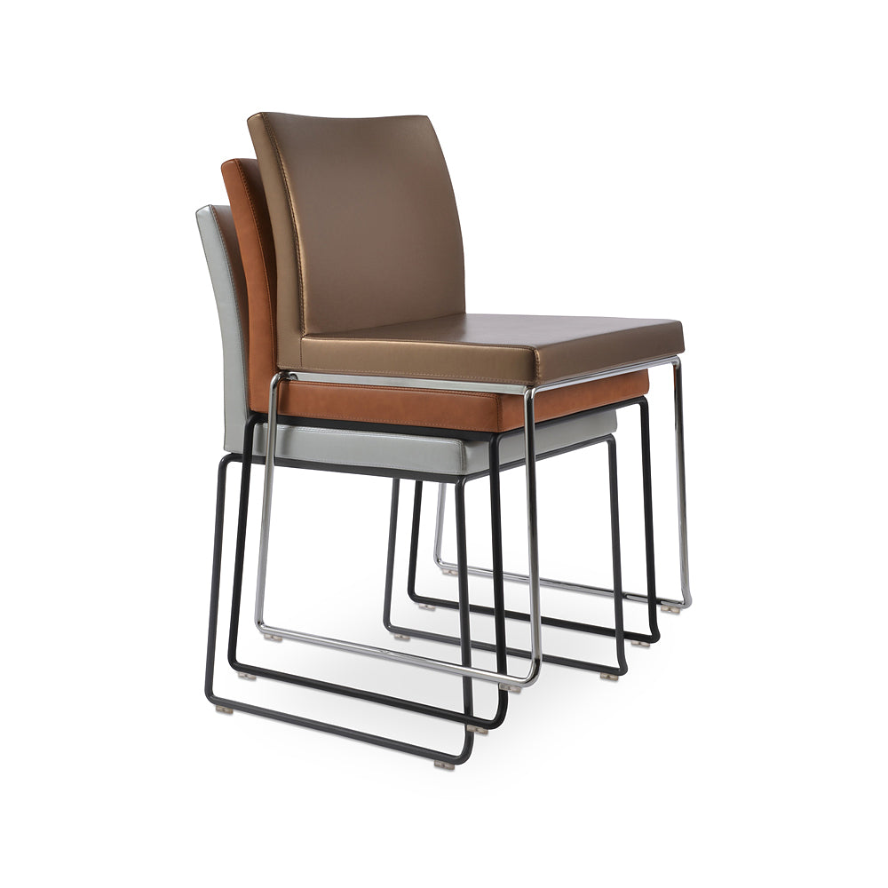 Aria Stackable Chair Leather by SohoConcept