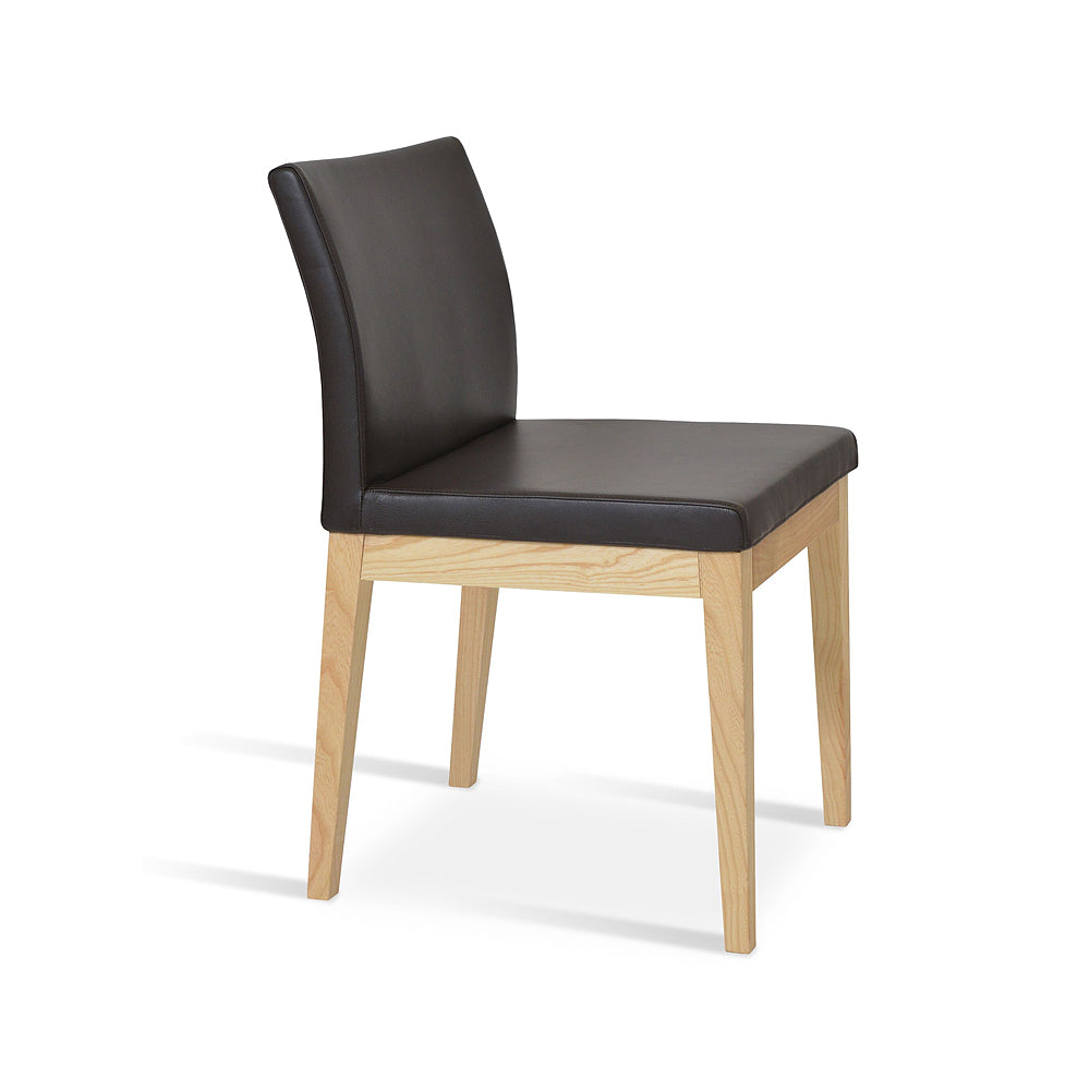 Aria Wood Dining Chair Leather by SohoConcept