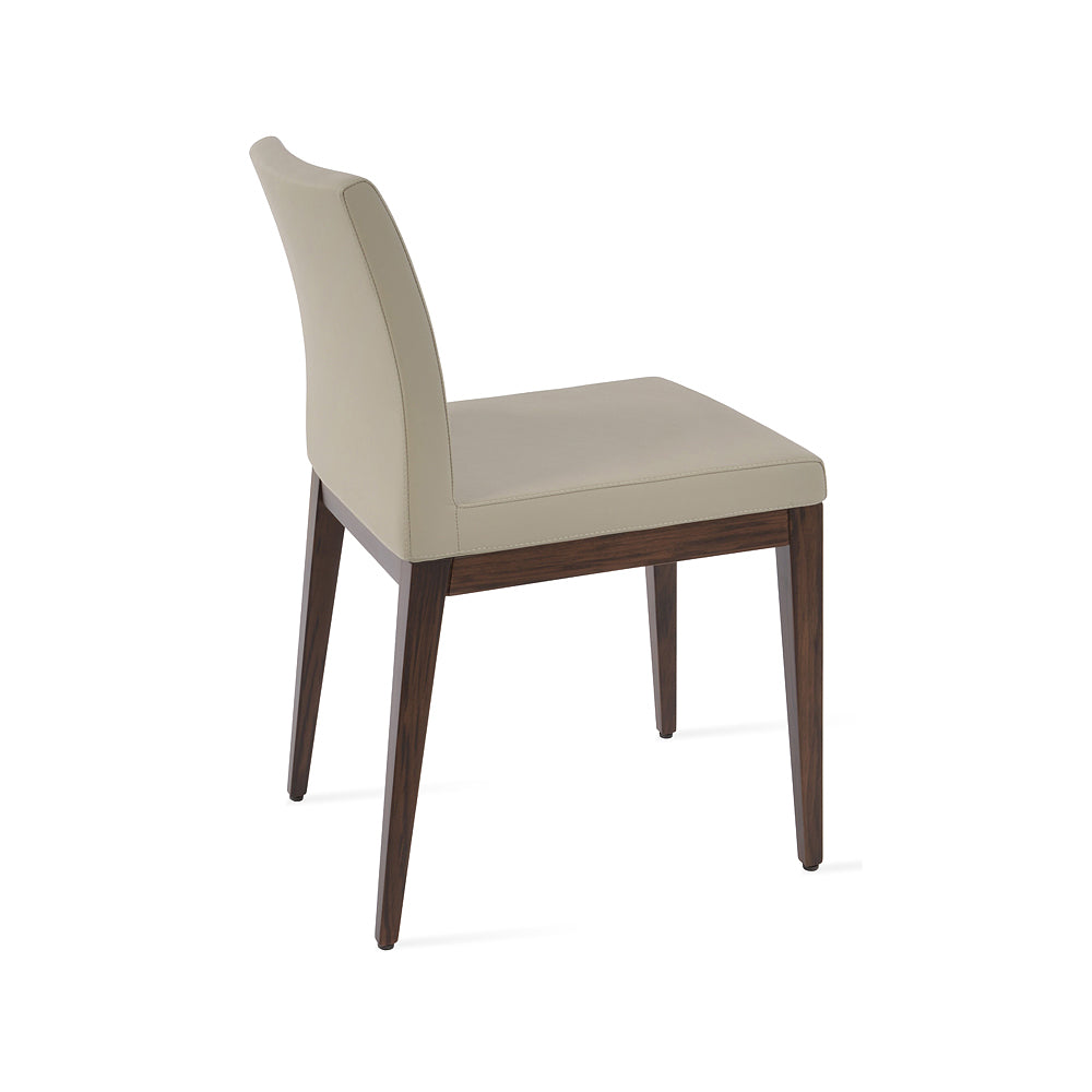 Aria Wood Dining Chair Leather by SohoConcept