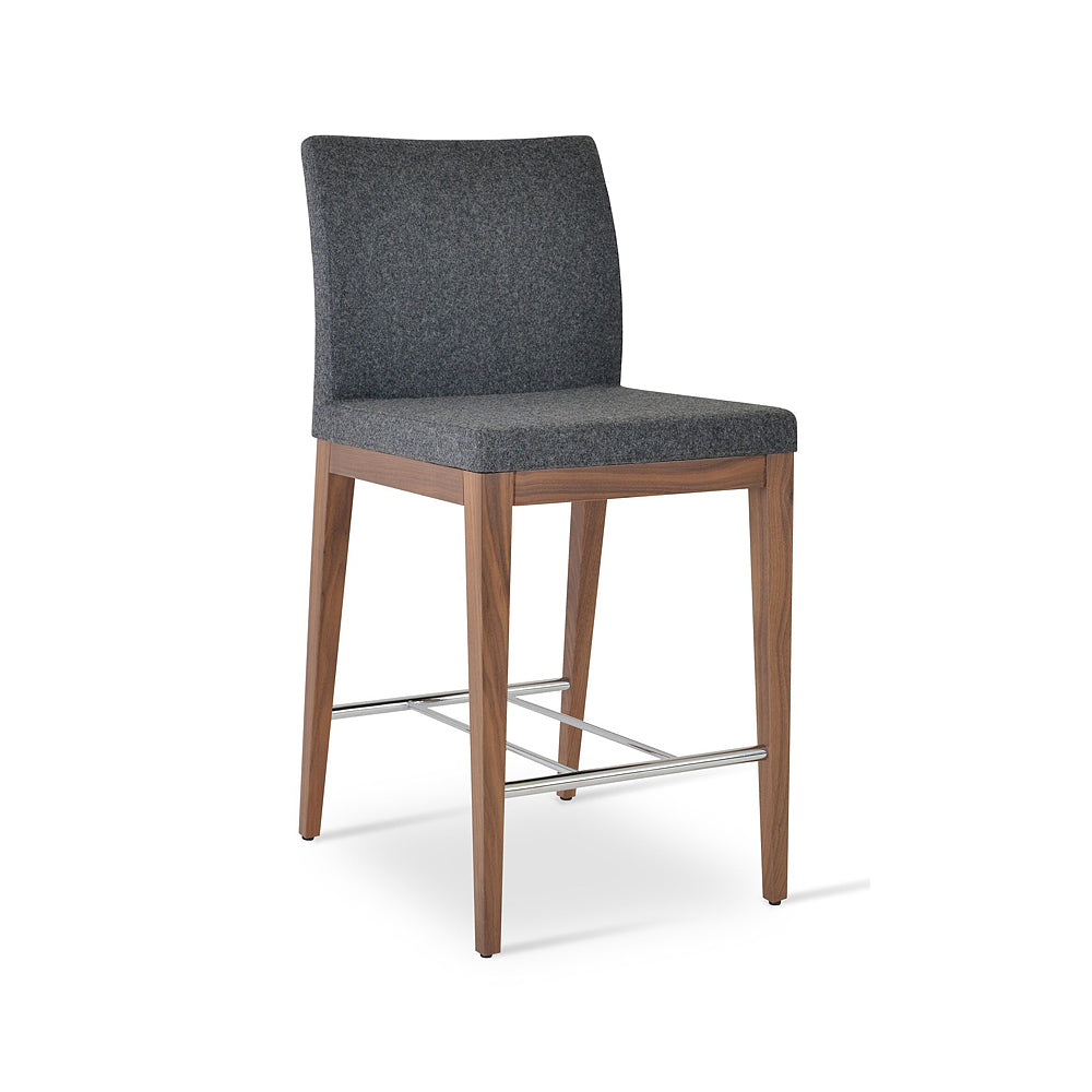 Aria Wood Counter Stool Fabric by SohoConcept