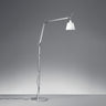 Tolomeo with Shade Floor Lamp by Artemide in aluminum finish with adjustable arm and fabric shade for modern interiors