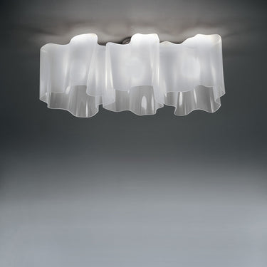 Artemide Logico: Milky White Hand-Blown Glass Dimmable LED Ceiling Light for Modern Interiors.