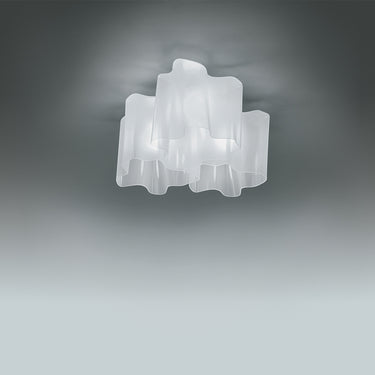 Artemide Logico Micro Triple Overhead Light – Sculptural White Glass Kitchen & Office Lighting