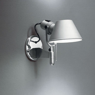 Artemide Tolomeo Classic LED wall spot light in polished aluminum for modern reading and task lighting