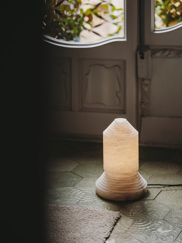 Santa and Cole Babel Table Lamp with elegant alabaster base