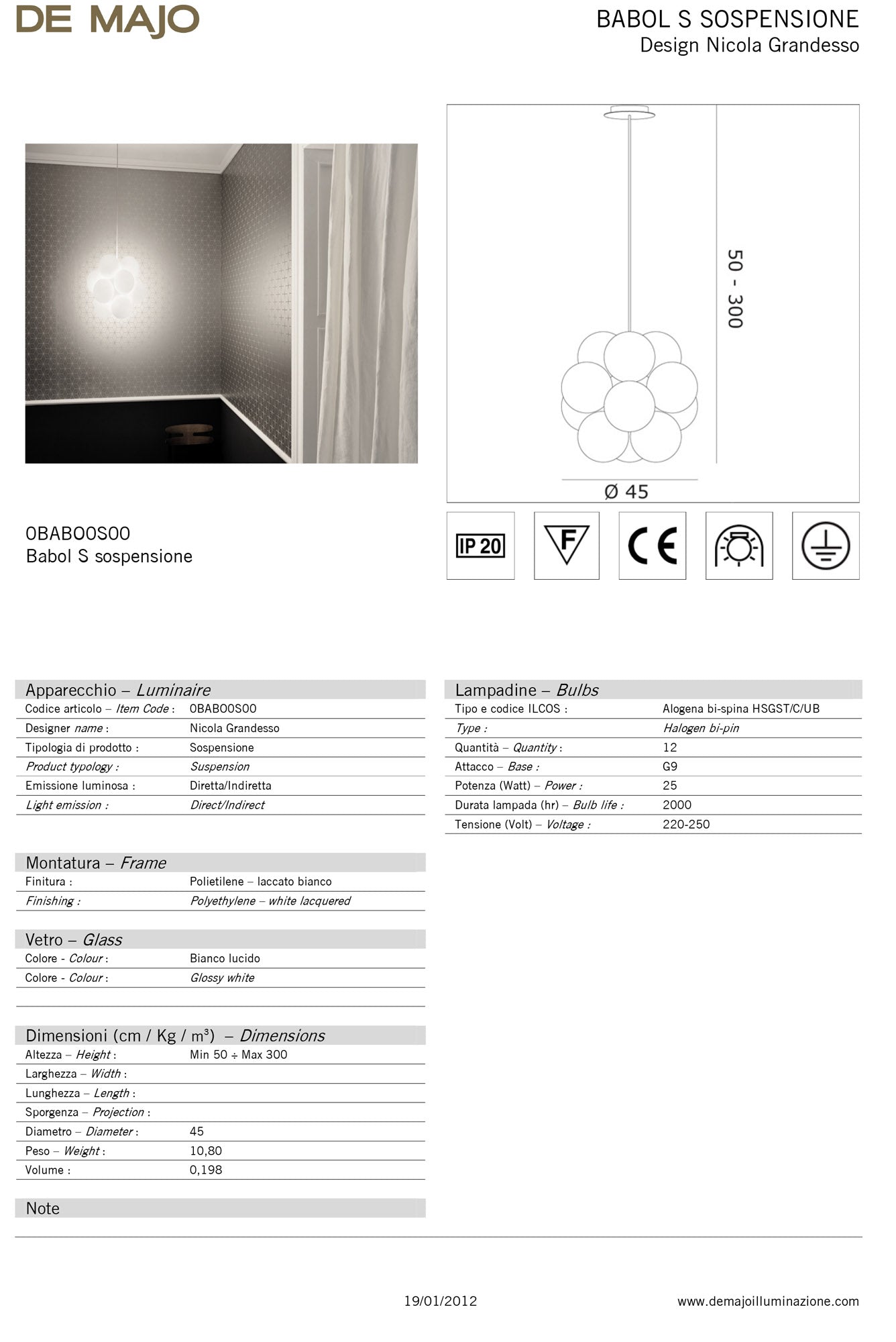 De Majo Babol Pendant Light