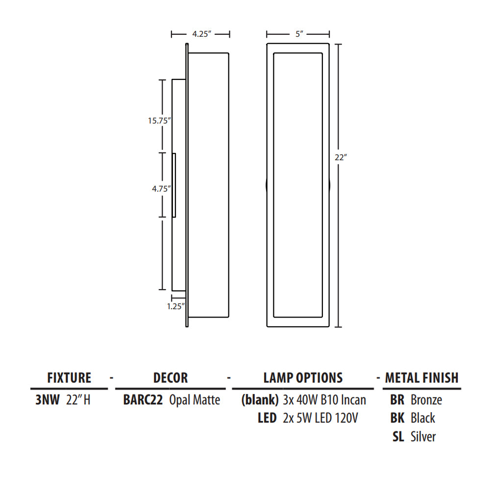 Besa Lighting Barclay 22 Wall Light