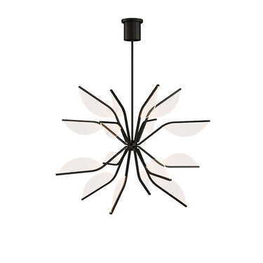 Matte Black Belterra 38" Globe Chandelier by Visual Comfort Modern: Contemporary Lotus-Inspired Design