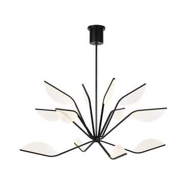 Contemporary LED Chandelier: Belterra 48" Fixture for Living Room | Matte Black