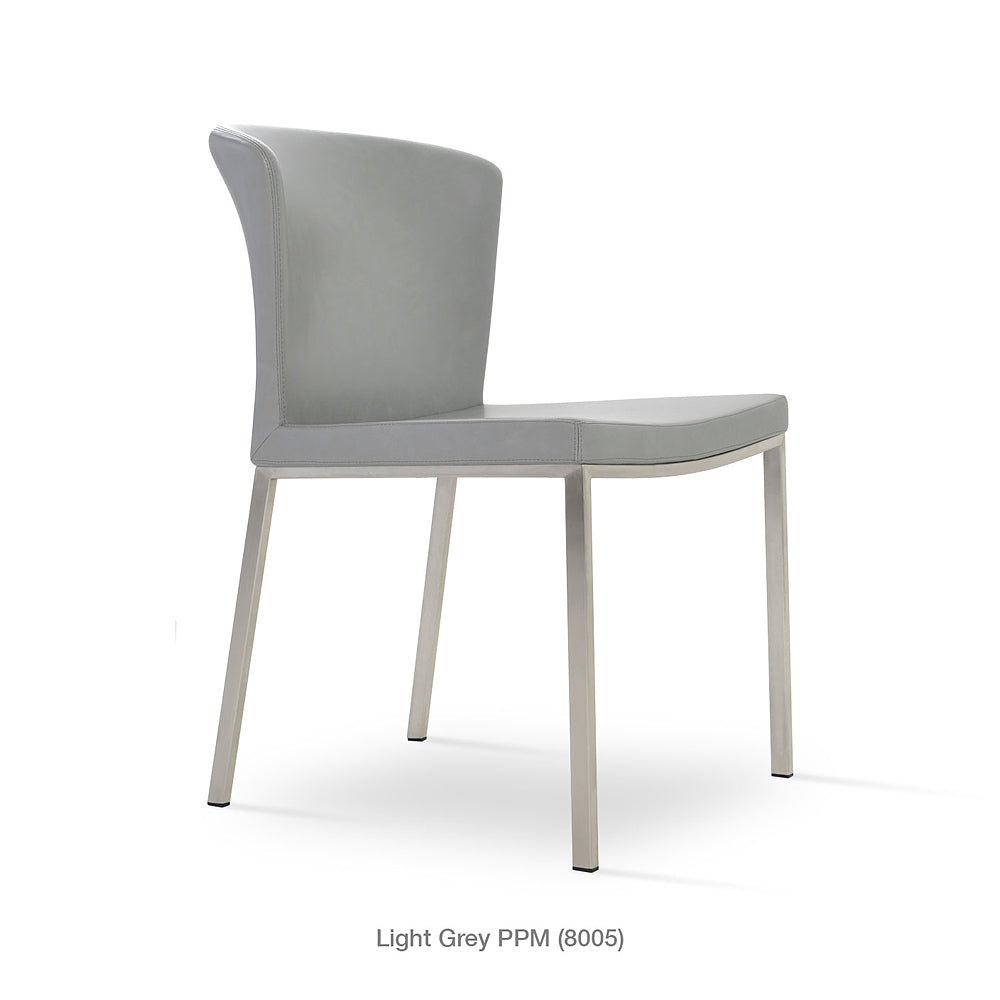 Capri Metal Dining Chair Leather High Back by SohoConcept