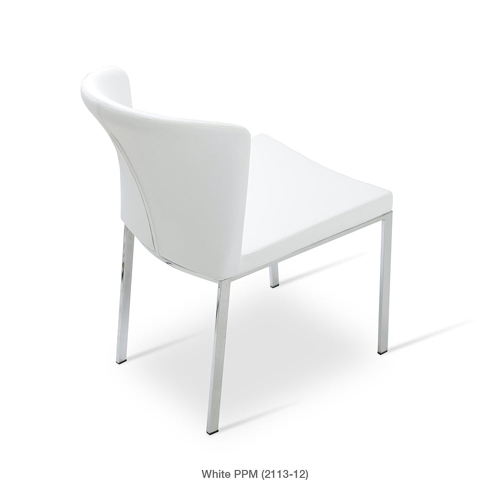 Capri Metal Dining Chair Leather High Back by SohoConcept