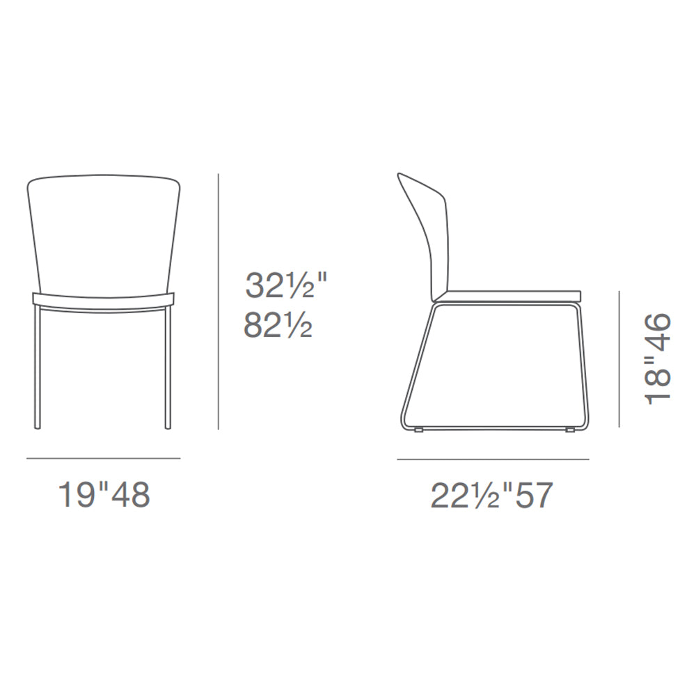 Capri Sled Dining Chair Fabric by SohoConcept