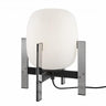 Santa & Cole Cestita Metalica table lamp with opal glass shade and stainless steel frame