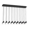 Modern 27-Light Linear Pendant - Cupola Crystal Optic Chandelier