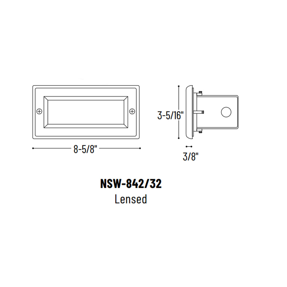 Nora Lighting Dimmable 120V Brick LED Step Light with Lensed Face Plate