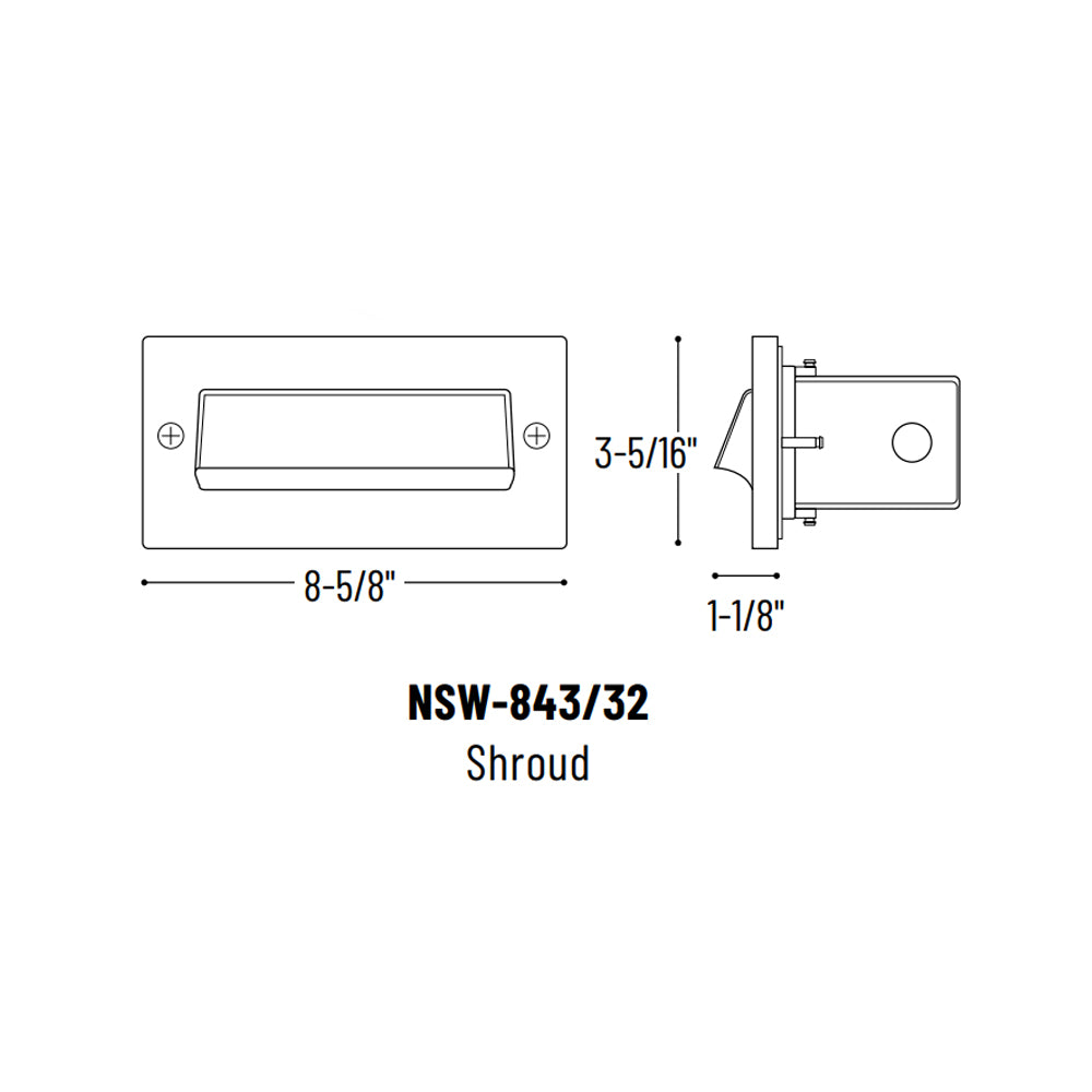 Nora Lighting Dimmable 120V Brick LED Step Light with Shroud Face Plate