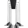 Eaves 18 light linear pendant, 50 inch length, dimmable LED chandelier, showing canopy and plug details.