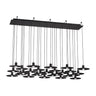 Dimmable 27-Light Linear LED Chandelier | Eaves Modern Design | 3000K Lighting
