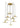 Eaves pendant light optic, glare-free LED illumination, 8 light modern chandelier, brass finish.