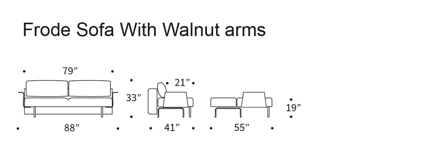 Innovation Frode Sofa Bed with Walnut Arms