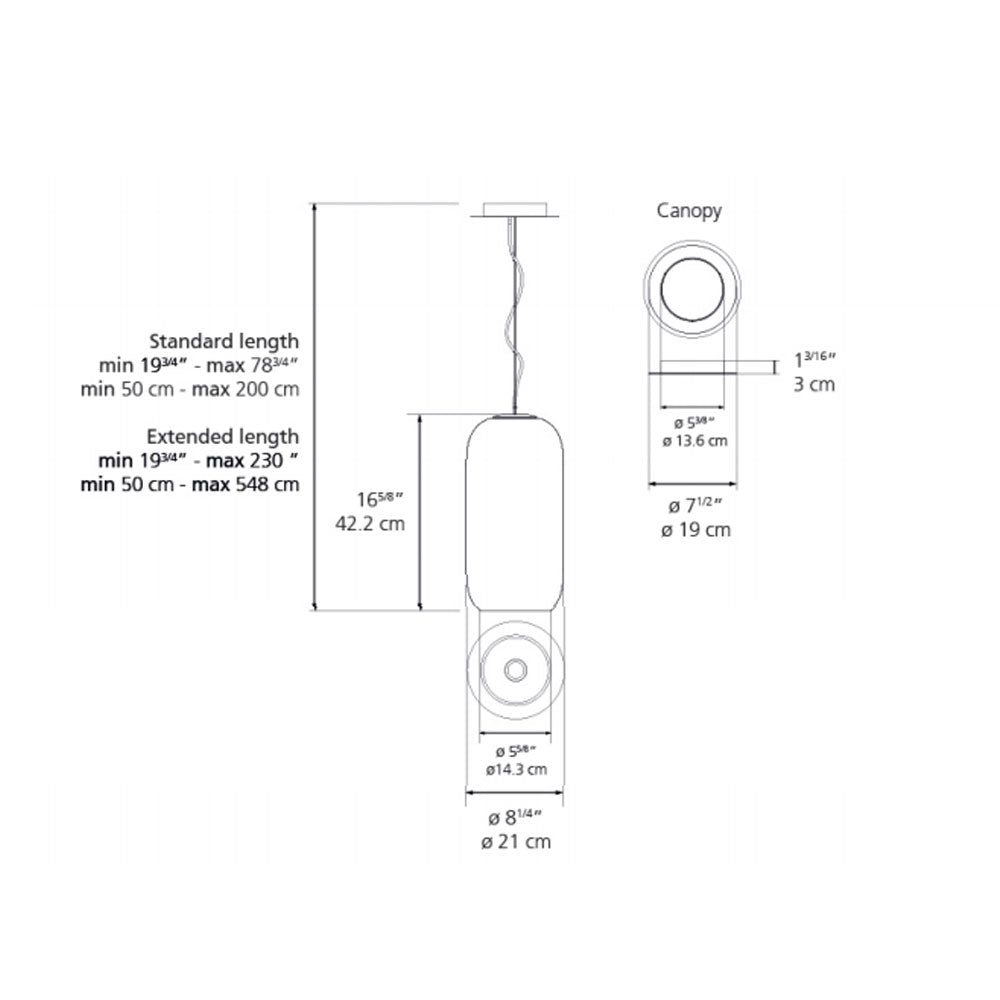 Artemide Gople Copper Pendant Light