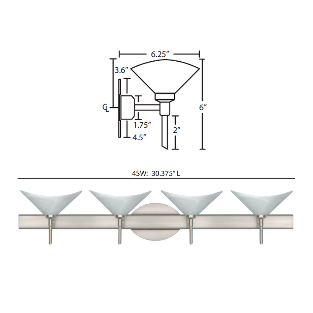 Besa Lighting Hoppi 4 Round Canopy Vanity Light