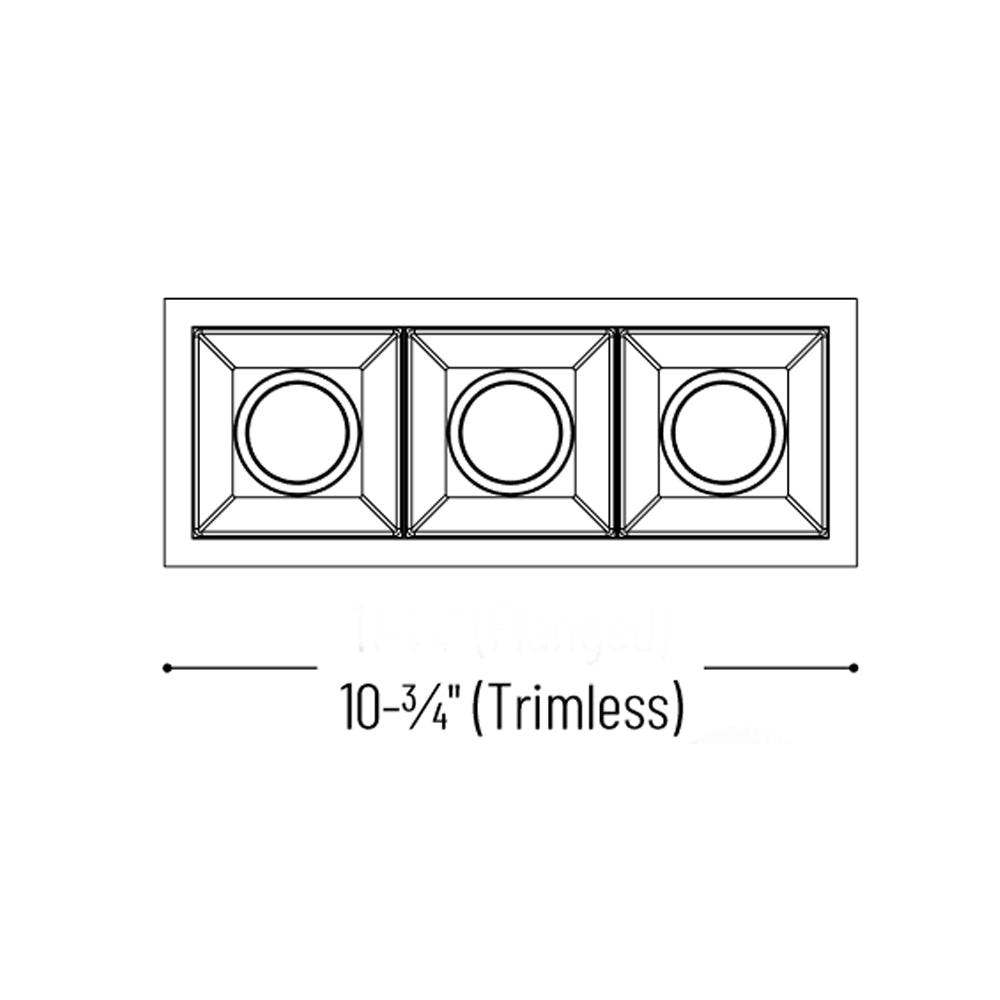 Nora Lighting Iolite MLS Three Head, Trimless Fixed Downlight