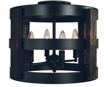 Framburg Homestead 4 - Light Matte Black Semi-Flush Mount L1001 MBLACK