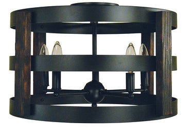 Framburg Homestead 5 - Light Matte Black Semi-Flush Mount L1003 MBLACK