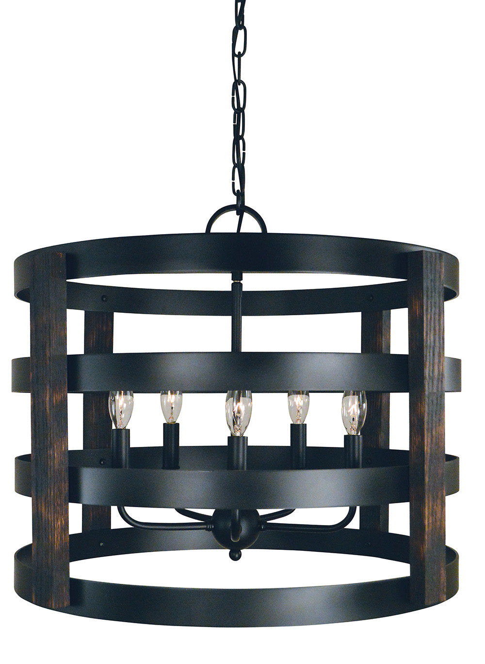 Framburg 5-Light Matte Black Homestead Chandelier