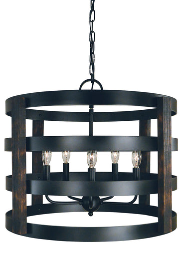 Framburg Homestead 5 - Light Matte Black Chandelier L1005 MBLACK