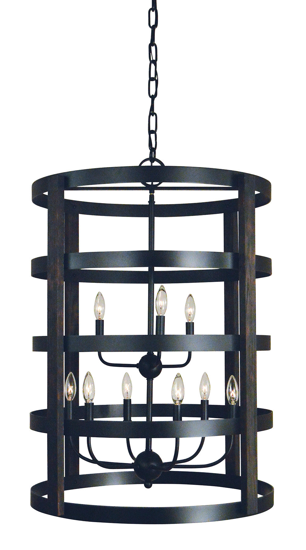 Framburg 9-Light Matte Black Homestead Chandelier