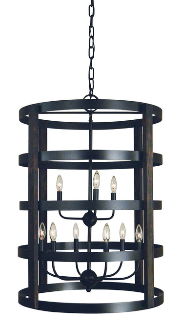 Framburg Homestead 9 - Light Matte Black Foyer Chandelier L1009 MBLACK
