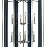 Framburg Bucolic 12 - Light Brushed Nickel with Matte Black Accents Foyer Chandelier L1062 BN/MBLACK