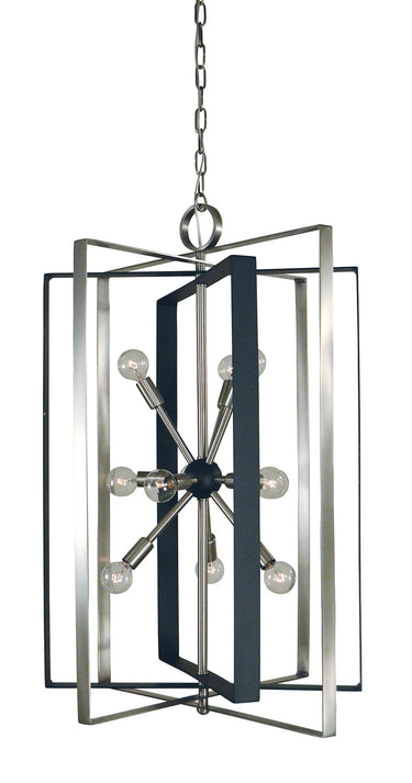 Framburg Interstellar 11 - Light Brushed Nickel with Matte Black Accents Chandelier L1091 BN/MBLACK