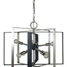 Framburg Interstellar 8 - Light Brushed Nickel with Matte Black Accents Chandelier L1096 BN/MBLACK