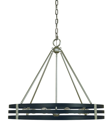 Framburg Luxe 10 - Light Satin Pewter/Matte Black Chandelier L1125 SP/MBLACK