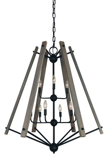 Framburg Meredith 9 - Light Matte Black Foyer Chandelier L1139 MBLACK
