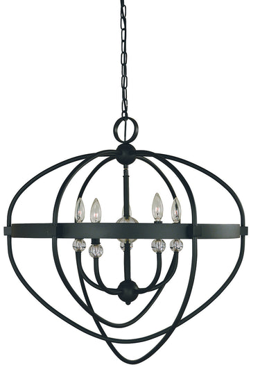 Framburg Elizabeth 5 - Light Matte Black Chandelier L1150 MBLACK