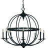 Framburg Aurora 8 - Light Matte Black Foyer Chandelier L1158 MBLACK