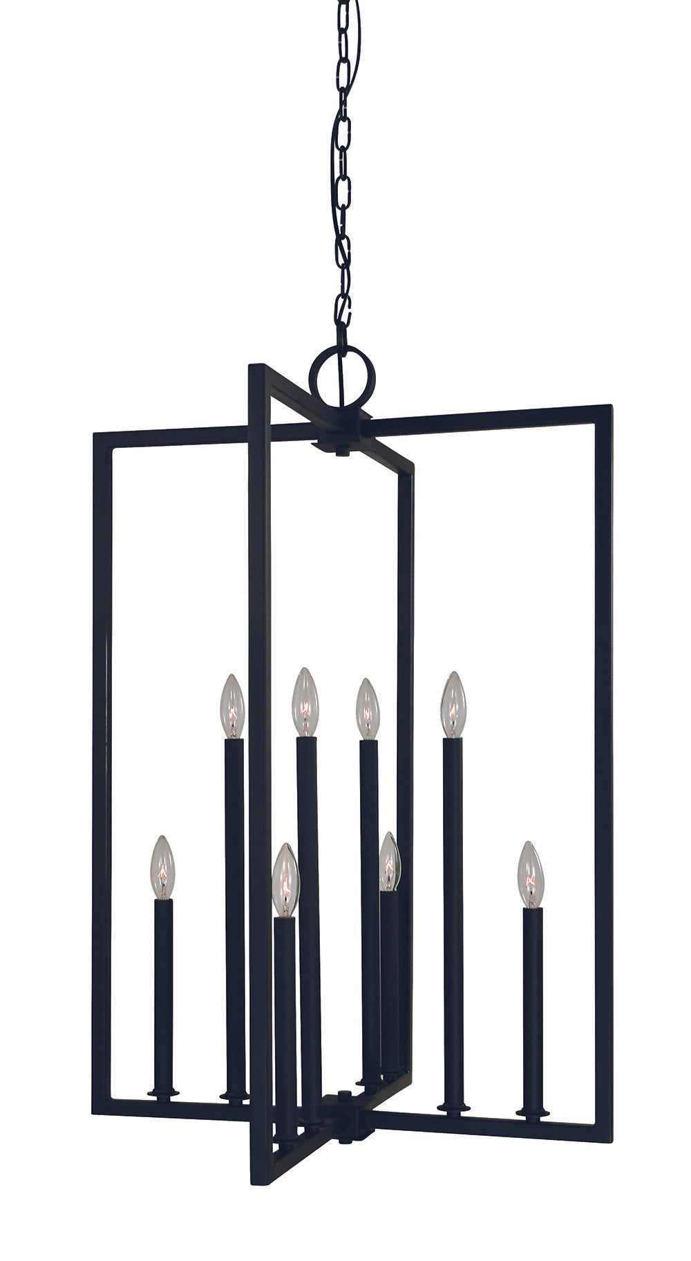 Framburg 8-Light Matte Black Andrew Foyer Chandelier