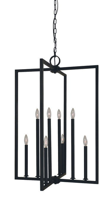 Framburg Andrew 8 - Light Matte Black Foyer Chandelier L1186 MBLACK