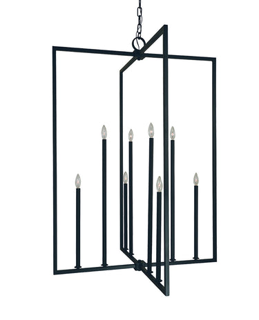 Framburg Andrew 8 - Light Matte Black Foyer Chandelier L1188 MBLACK