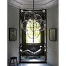 Lyndon pendant light by Oluce with transparent glass globes and chrome-plated me