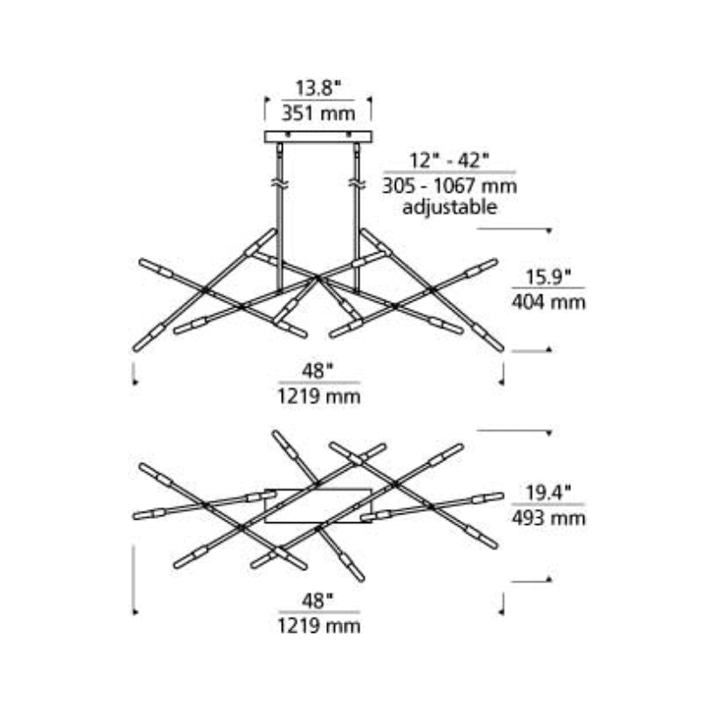 Tech Lighting Line Wave Chandelier