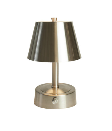 Mini Metal Cordless Lamp in Brushed Nickel by Modern Lantern