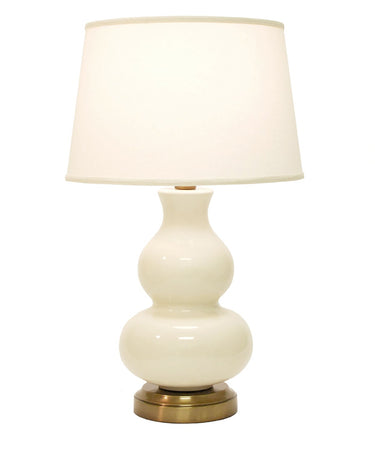 Elegant Marilyn Ivory on Brass Cordless Lamp by Modern Lantern