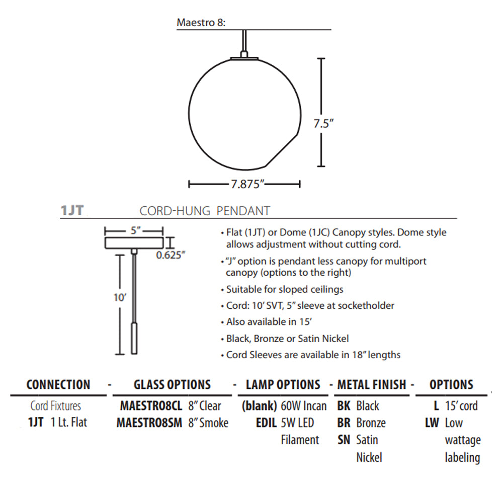 Besa Lighting Maestro 8 Pendant Light