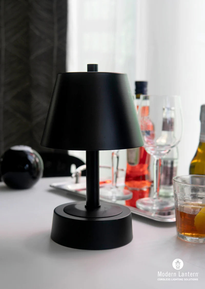 Modern Lantern Mini Metal Cordless Lamp on Antique Brass – LoftModern
