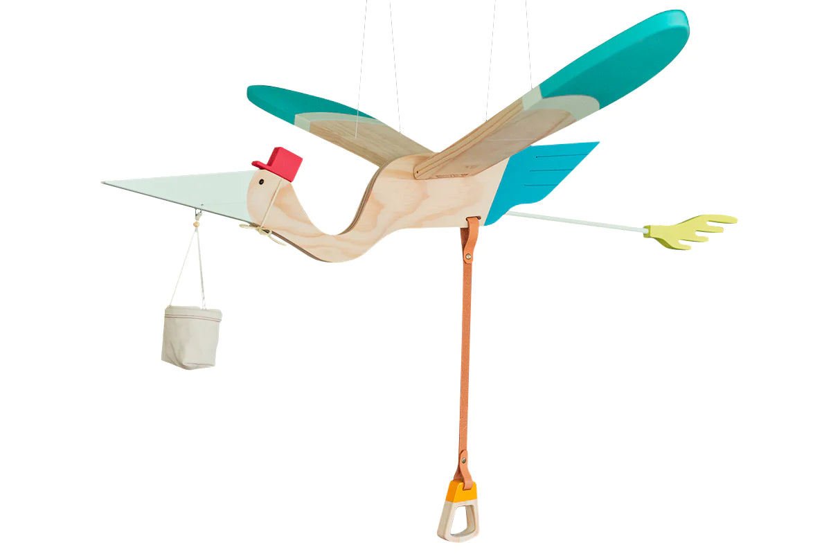 Eguchi Toys Mobile Stork Large Blue